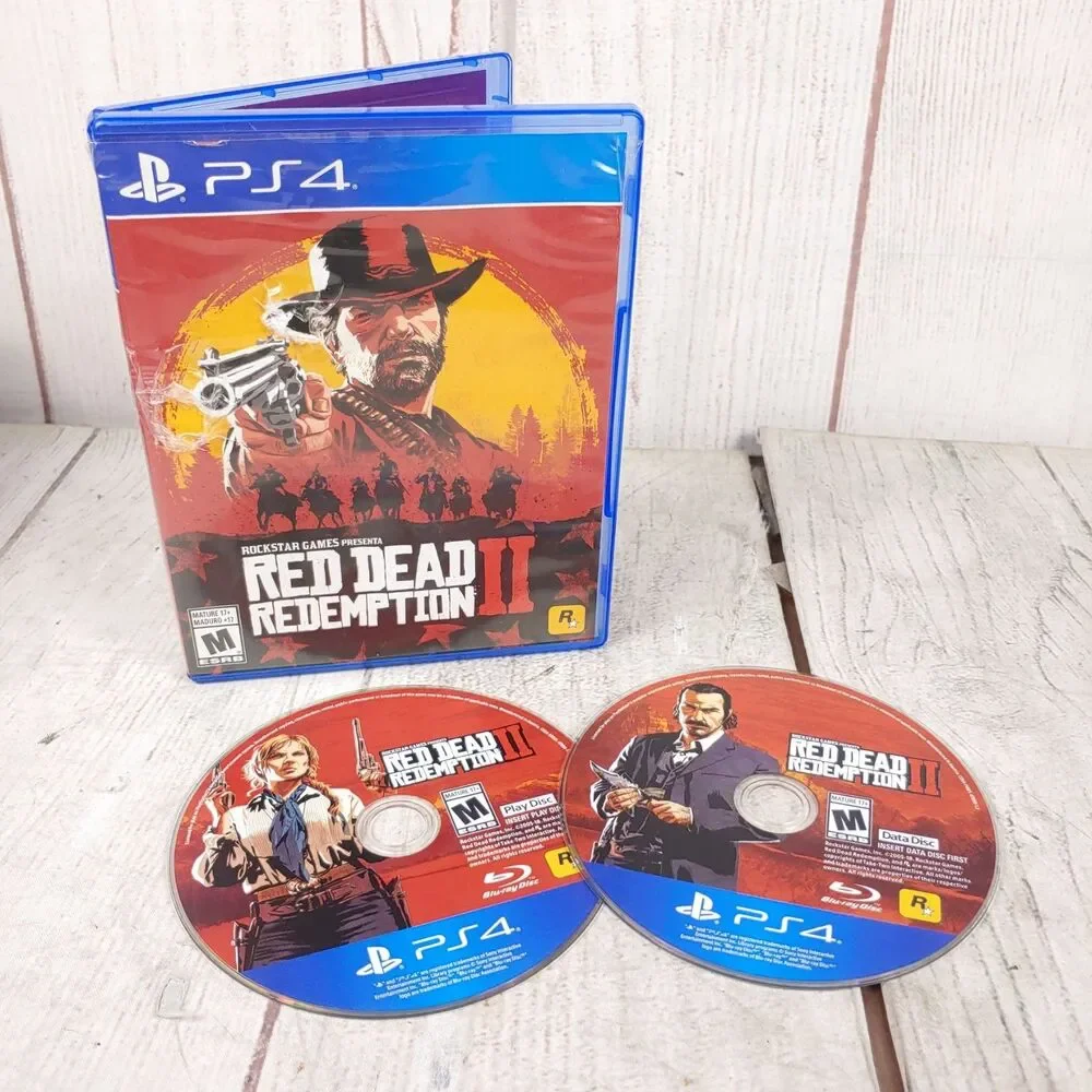 Red Dead Redemption II Sony PS4 Video Game 2 Disc Set Action Western TESTED